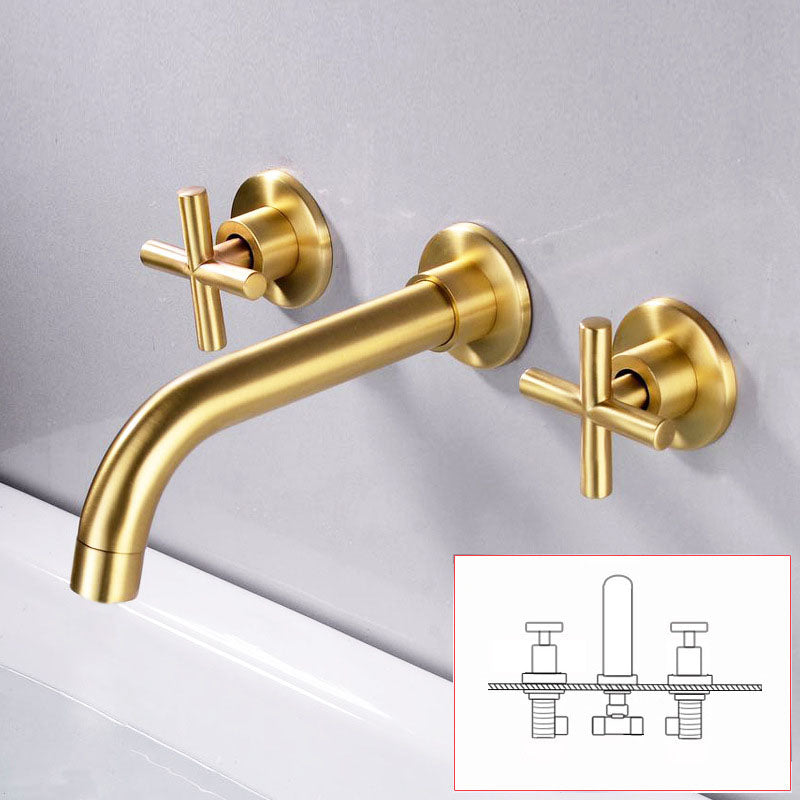 Modern Wall Mounted Faucet Bathroom Rotate Handle Bathtub Faucet Clearhalo 'Bathroom Remodel & Bathroom Fixtures' 'Bathtub Faucets' 'bathtub_faucets' 'Home Improvement' 'home_improvement' 'home_improvement_bathtub_faucets' 7099253