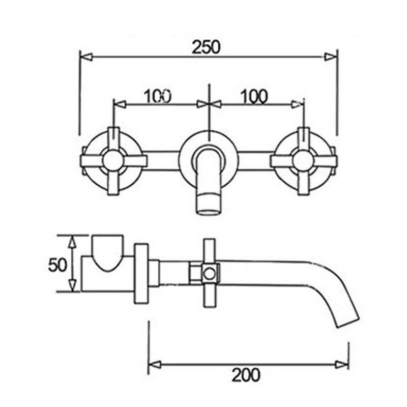 Taavita Modern Bathroom Wall Mounted Faucet with Rotating Handle for Bathtub