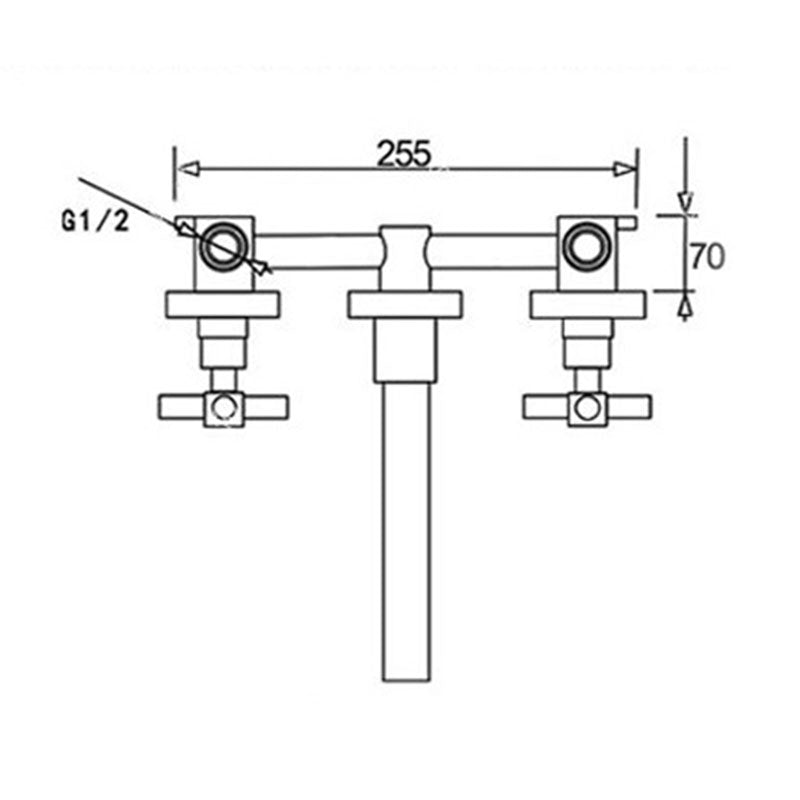 Taavita Modern Bathroom Wall Mounted Faucet with Rotating Handle for Bathtub