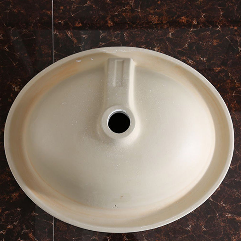 Traditional Drop-in Oval Bathroom Sink with Faucet Basin