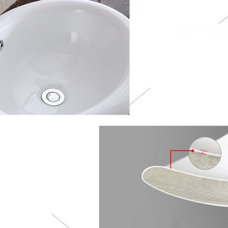 Traditional Drop-in Oval Bathroom Sink with Faucet Basin