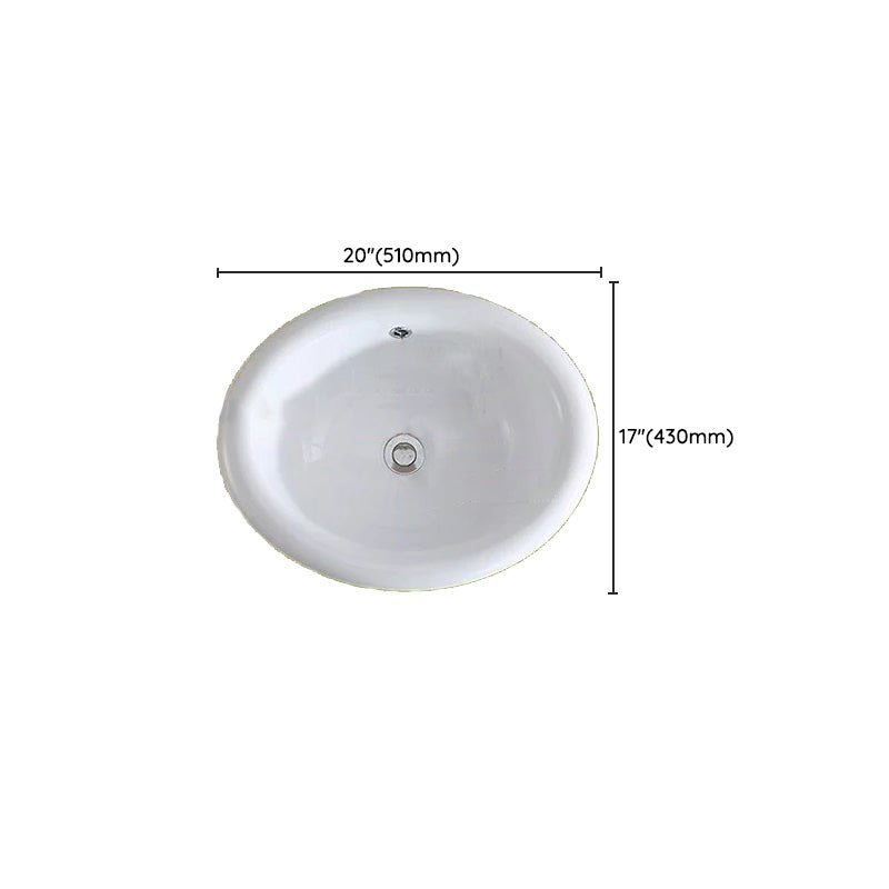 Traditional Drop-in Oval Bathroom Sink with Faucet Basin