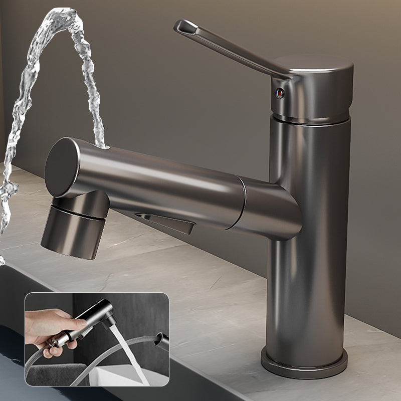 Taavita Bathroom Sink Faucet, Single Lever Mixer with Swivel Spout in Black Gray