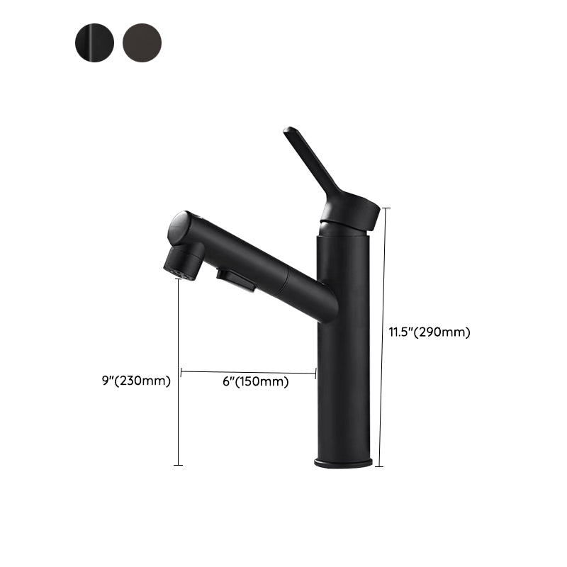 Taavita Bathroom Sink Faucet, Single Lever Mixer with Swivel Spout in Black Gray