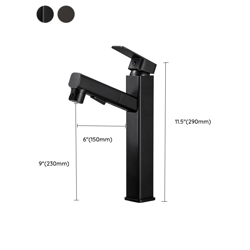 Taavita Bathroom Sink Faucet, Single Lever Mixer with Swivel Spout in Black Gray