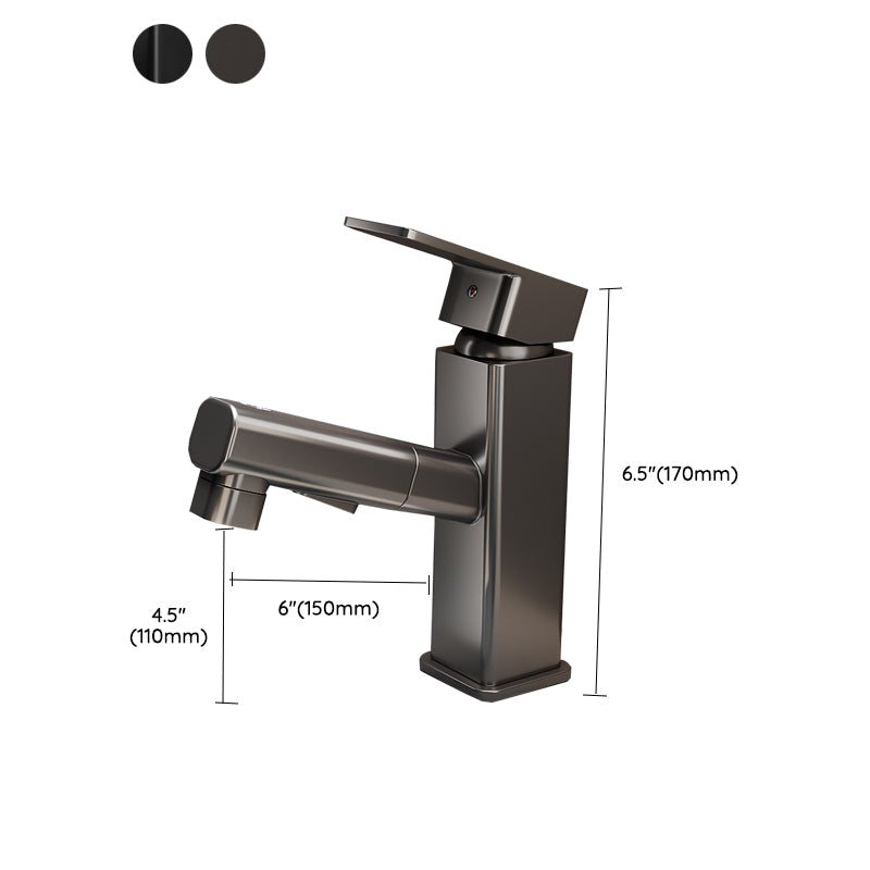 Taavita Bathroom Sink Faucet, Single Lever Mixer with Swivel Spout in Black Gray