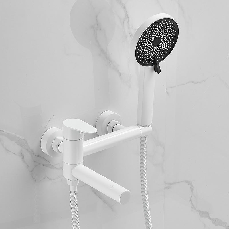 Lever Handle Shower Faucet Single Hand Shower with Shower Hose Clearhalo 'Bathroom Remodel & Bathroom Fixtures' 'Home Improvement' 'home_improvement' 'home_improvement_shower_faucets' 'Shower Faucets & Systems' 'shower_faucets' 'Showers & Bathtubs Plumbing' 'Showers & Bathtubs' 1200x1200_41e209a7-a29b-4eb0-98dc-07cb79417193