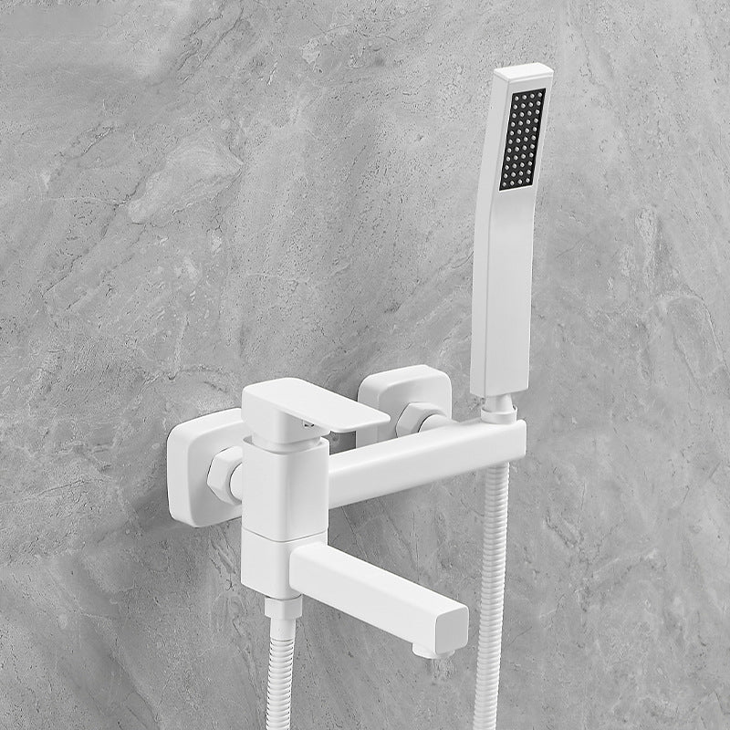 Lever Handle Shower Faucet Single Hand Shower with Shower Hose Clearhalo 'Bathroom Remodel & Bathroom Fixtures' 'Home Improvement' 'home_improvement' 'home_improvement_shower_faucets' 'Shower Faucets & Systems' 'shower_faucets' 'Showers & Bathtubs Plumbing' 'Showers & Bathtubs' 7157672