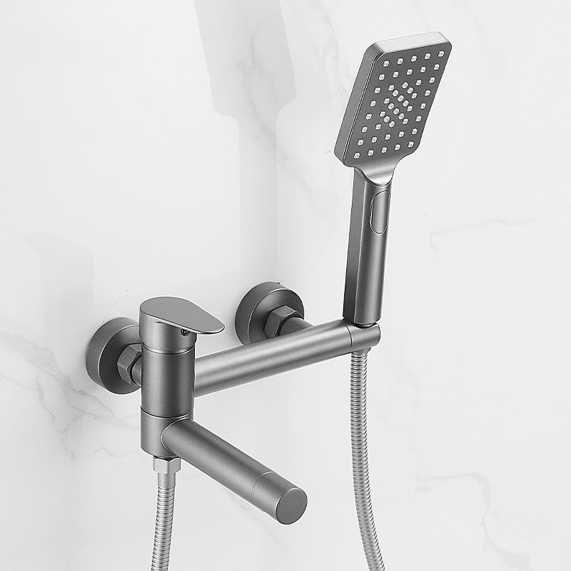 Lever Handle Shower Faucet Single Hand Shower with Shower Hose Clearhalo 'Bathroom Remodel & Bathroom Fixtures' 'Home Improvement' 'home_improvement' 'home_improvement_shower_faucets' 'Shower Faucets & Systems' 'shower_faucets' 'Showers & Bathtubs Plumbing' 'Showers & Bathtubs' 1200x1200_8775c657-02da-4894-840a-cd80a5857ae8