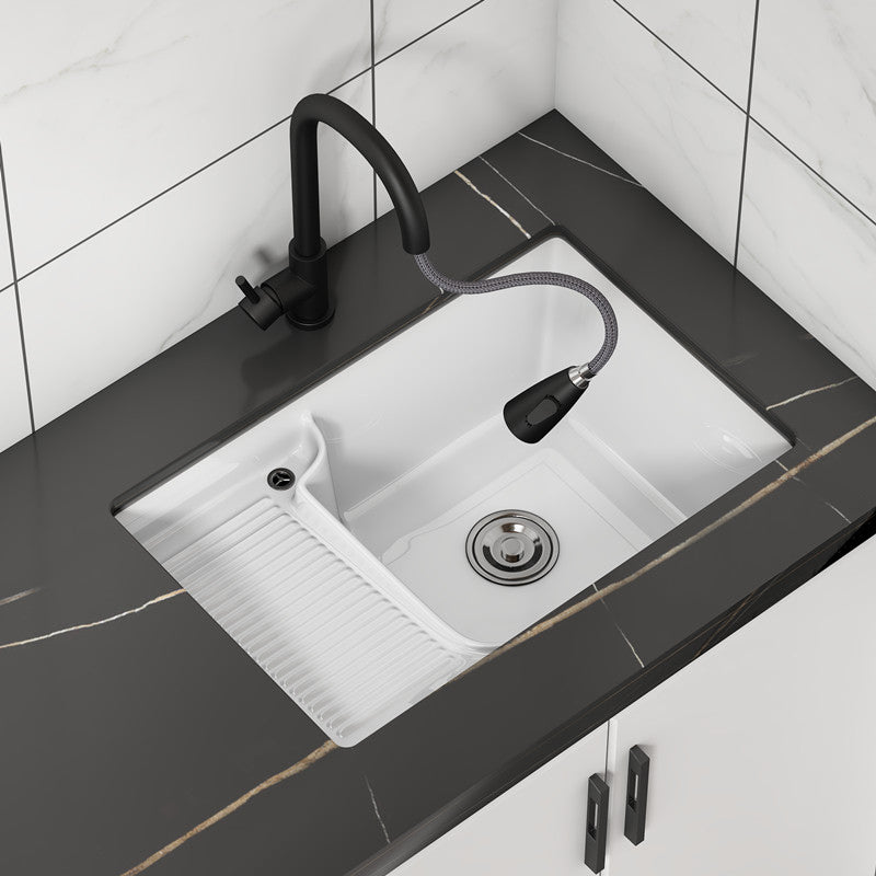 Classic Porcelain Bathroom Sink Rectangular Trough Sink with Washboard Clearhalo 'Bathroom Remodel & Bathroom Fixtures' 'Bathroom Sinks & Faucet Components' 'Bathroom Sinks' 'bathroom_sink' 'Home Improvement' 'home_improvement' 'home_improvement_bathroom_sink' 7209306