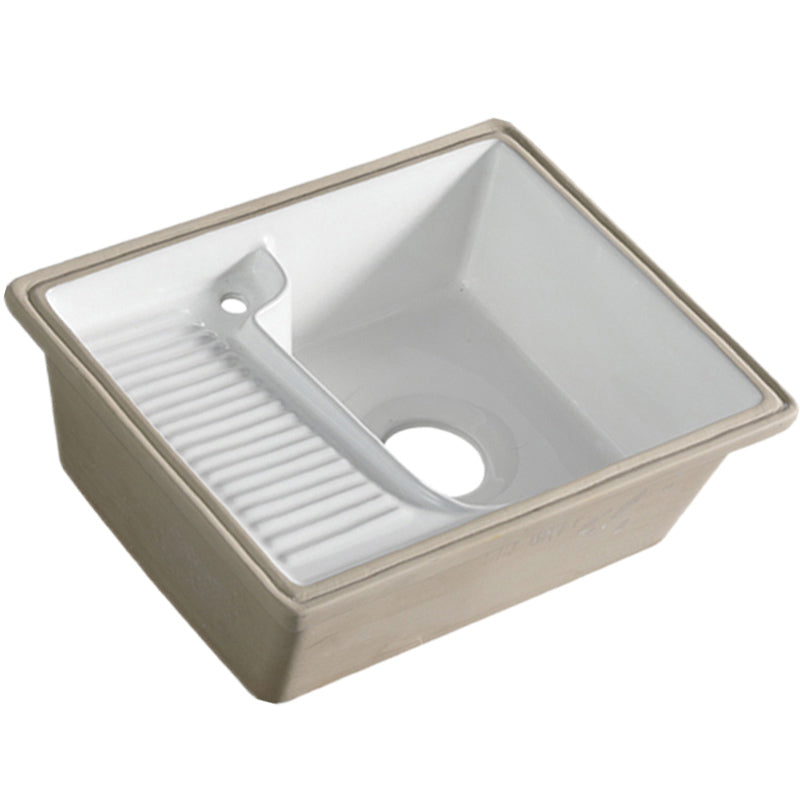 Taavita Porcelain Bathroom Sink Rectangular Basin with Faucet