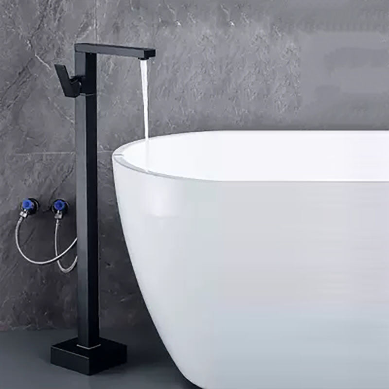 Brass Freestanding Tub Filler with Water Inlet Pipe Floor Mounted Bathroom Faucet Clearhalo 'Bathroom Remodel & Bathroom Fixtures' 'Bathtub Faucets' 'bathtub_faucets' 'Home Improvement' 'home_improvement' 'home_improvement_bathtub_faucets' 7209441