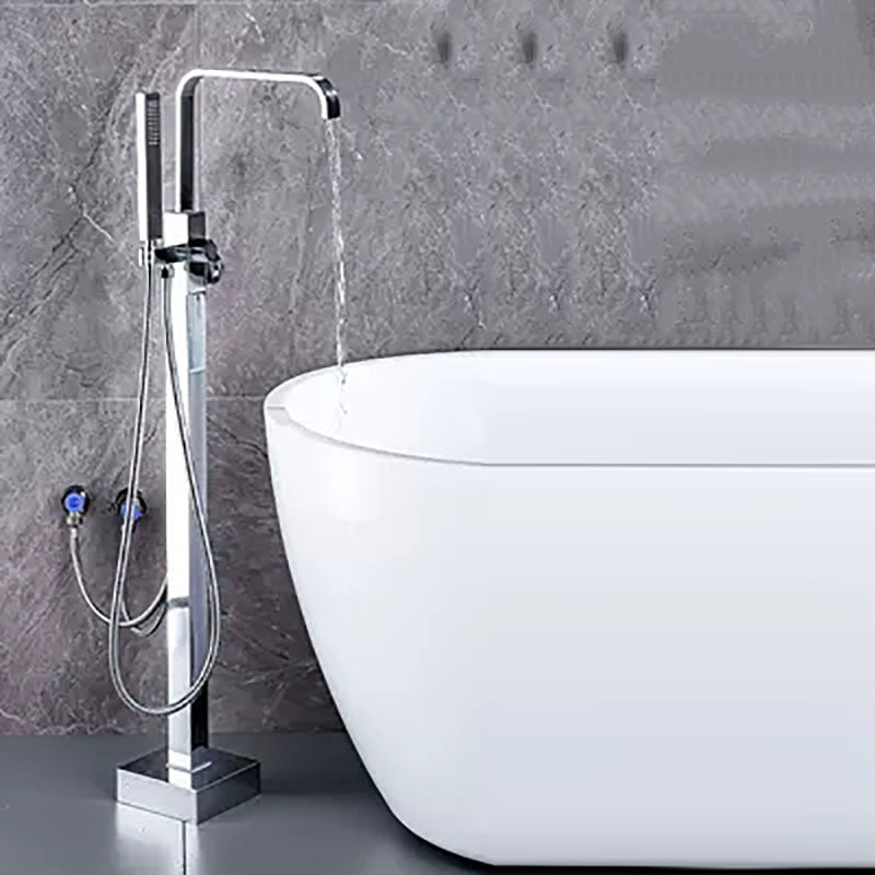 Brass Freestanding Tub Filler with Water Inlet Pipe Floor Mounted Bathroom Faucet Clearhalo 'Bathroom Remodel & Bathroom Fixtures' 'Bathtub Faucets' 'bathtub_faucets' 'Home Improvement' 'home_improvement' 'home_improvement_bathtub_faucets' 1200x1200_7df5afa0-fedb-43ff-8c33-fffe2b04041b