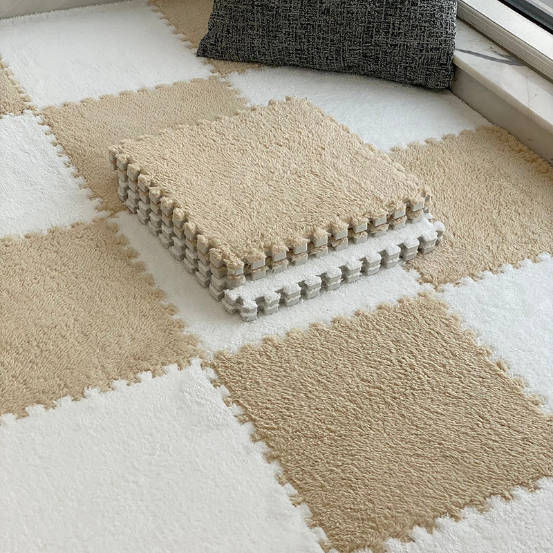 Taavita Modern Carpet Tiles with Level Loop, Interlocking Square Bedroom Carpet Tiles