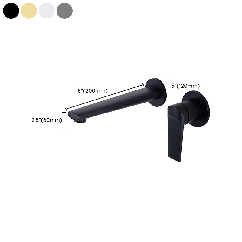 Taavita 2 Hole Sink Faucet Single Lever Handle Wall-Mounted Low Arc Bathroom Faucet in Gold, Black, Grey, and Silver Options