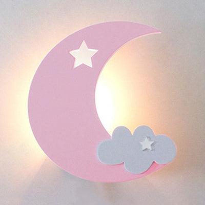 Crescent Cloud Child Bedroom Wall Sconce Acrylic Cartoon Energy Saving LED Wall Lamp Clearhalo 'Wall Lamps & Sconces' 'Wall Lights' Lighting' 73610