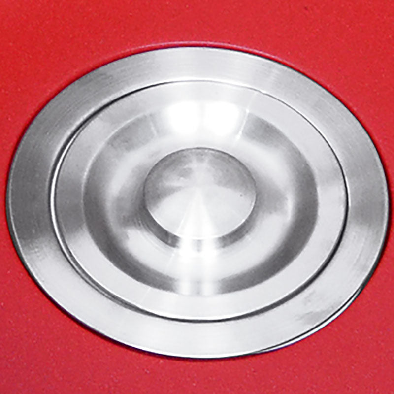 Taavita Red Round Quartz Kitchen Sink Single Bowl with Drain Assembly - Ideal for Bar / Prep Kitchens