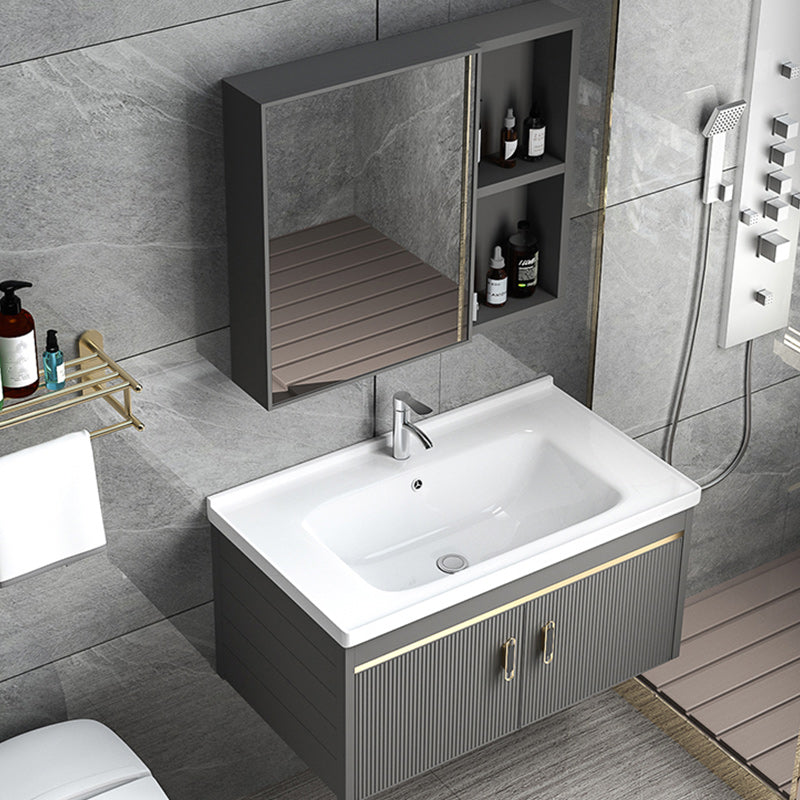 Wall Mount Glam Bathroom Sink Vanity with Faucet Included