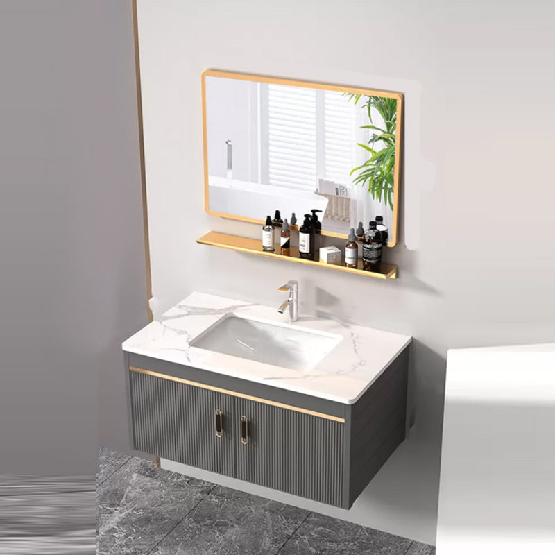 Wall Mount Bathroom Sink Vanity Glam Faucet Included Bathroom Vanity Clearhalo 'Bathroom Remodel & Bathroom Fixtures' 'Bathroom Vanities' 'bathroom_vanities' 'Home Improvement' 'home_improvement' 'home_improvement_bathroom_vanities' 1200x1200_1a922313-2a2c-4703-892f-518ab545eeb0