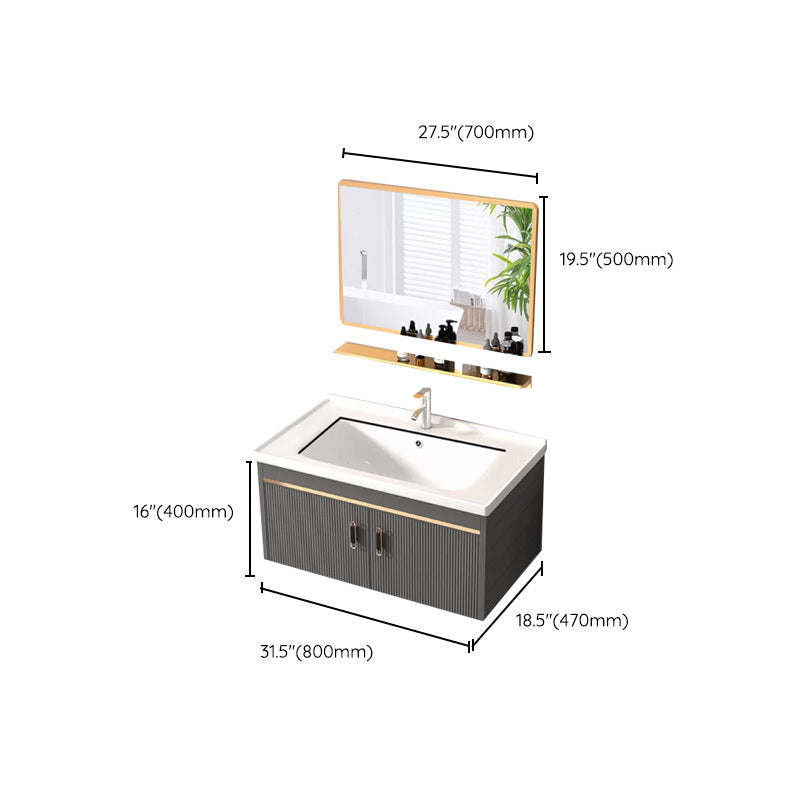 Wall Mount Glam Bathroom Sink Vanity with Faucet Included