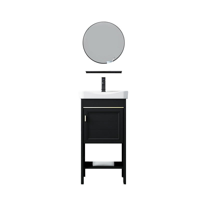 Glam Single Bath Vanity Black Rectangular Freestanding Sink Vanity Clearhalo 'Bathroom Remodel & Bathroom Fixtures' 'Bathroom Vanities' 'bathroom_vanities' 'Home Improvement' 'home_improvement' 'home_improvement_bathroom_vanities' 1200x1200_bf0a2a38-a3d8-4170-b2a6-8fbedc60fca7