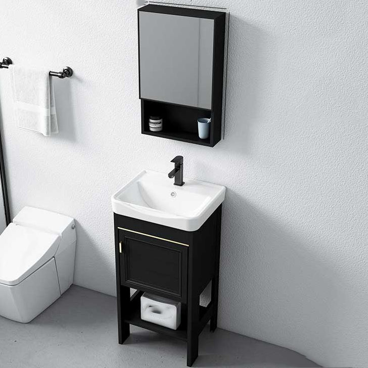 Taavita Single Bathroom Vanity, Black Rectangular Freestanding Sink Vanity