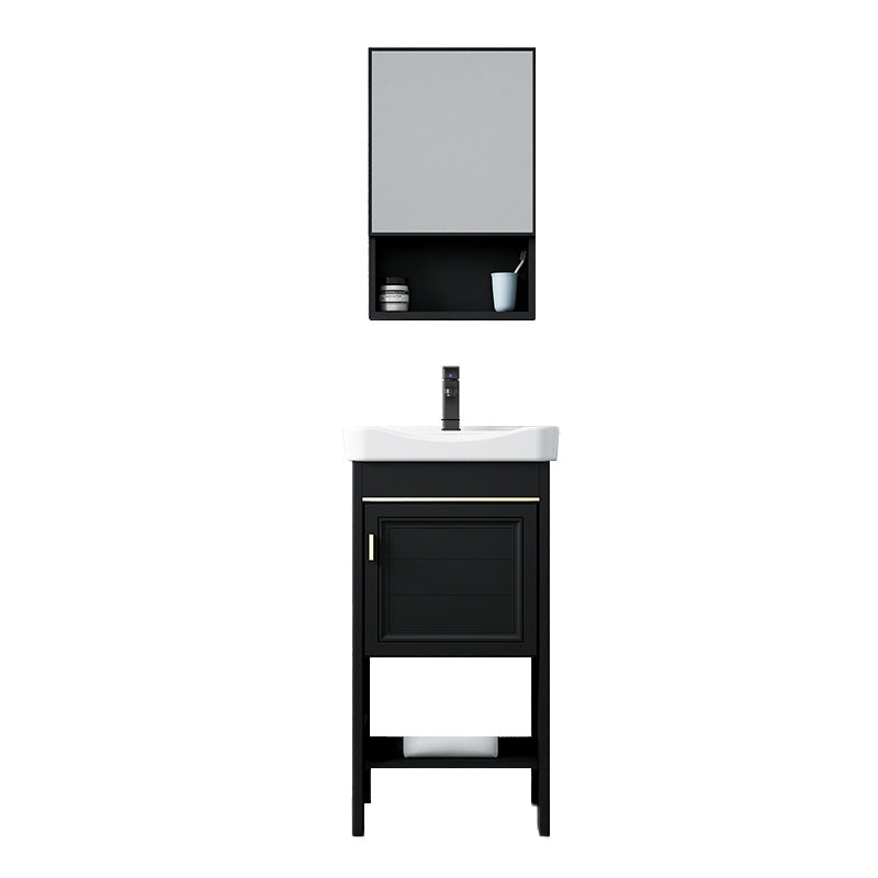 Glam Single Bath Vanity Black Rectangular Freestanding Sink Vanity Clearhalo 'Bathroom Remodel & Bathroom Fixtures' 'Bathroom Vanities' 'bathroom_vanities' 'Home Improvement' 'home_improvement' 'home_improvement_bathroom_vanities' 1200x1200_c26cda61-1a56-4520-b3ad-b71e85a29472