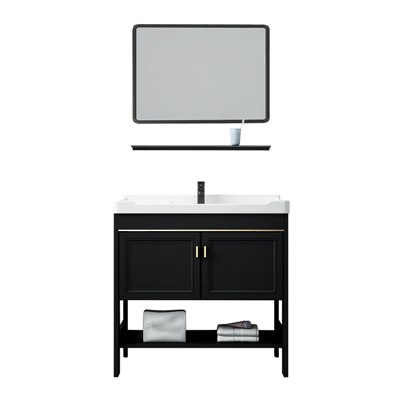 Taavita Single Bathroom Vanity, Black Rectangular Freestanding Sink Vanity