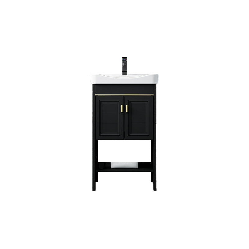 Glam Single Bath Vanity Black Rectangular Freestanding Sink Vanity Clearhalo 'Bathroom Remodel & Bathroom Fixtures' 'Bathroom Vanities' 'bathroom_vanities' 'Home Improvement' 'home_improvement' 'home_improvement_bathroom_vanities' 7623758