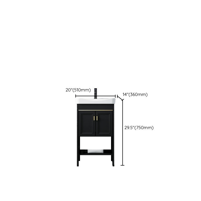 Taavita Single Bathroom Vanity, Black Rectangular Freestanding Sink Vanity