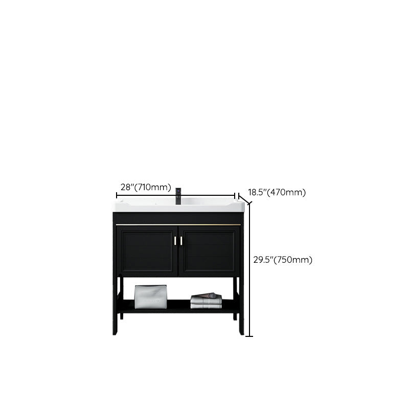 Taavita Single Bathroom Vanity, Black Rectangular Freestanding Sink Vanity