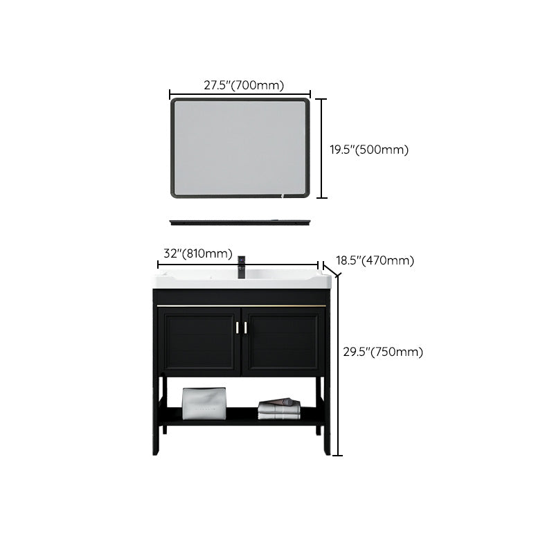 Taavita Single Bathroom Vanity, Black Rectangular Freestanding Sink Vanity