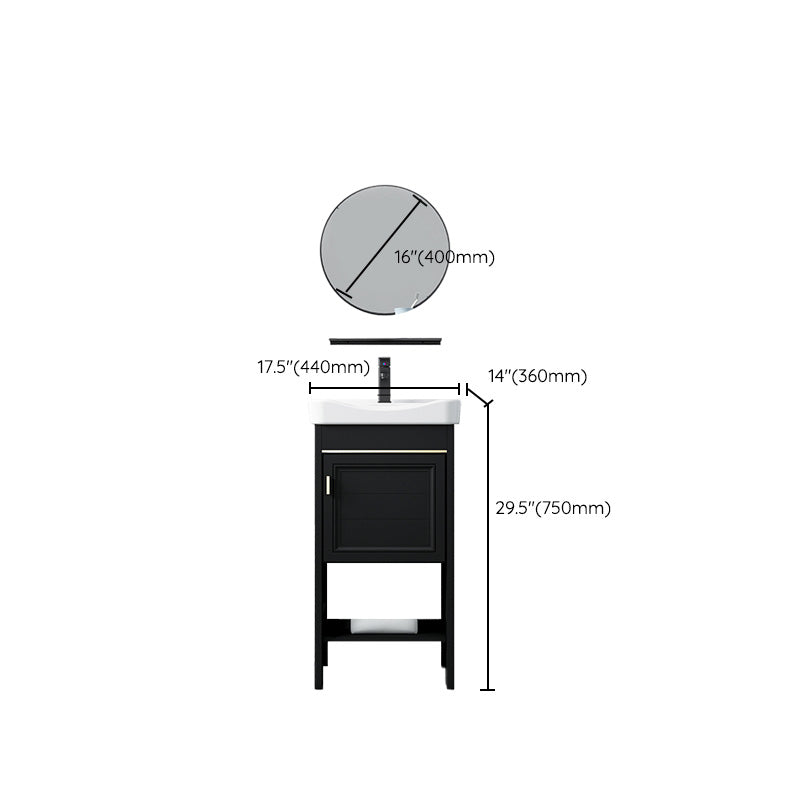 Taavita Single Bathroom Vanity, Black Rectangular Freestanding Sink Vanity