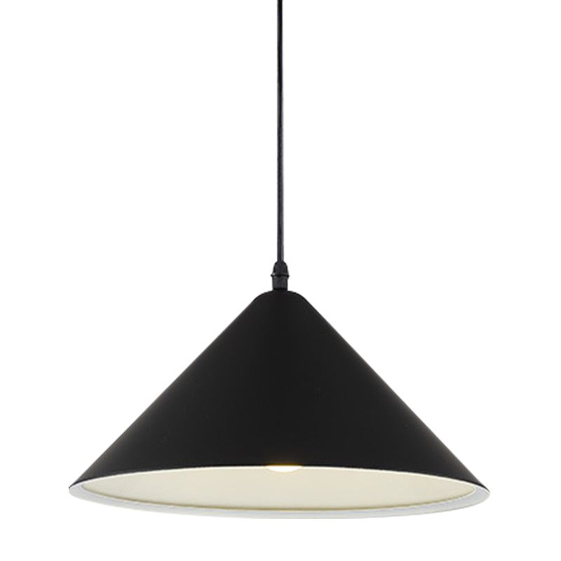 Taavita Cone Hanging Lamp Metal 1 Black/White/Red - Pendant Light for Dining Room, 12.5"/16.5" Wide