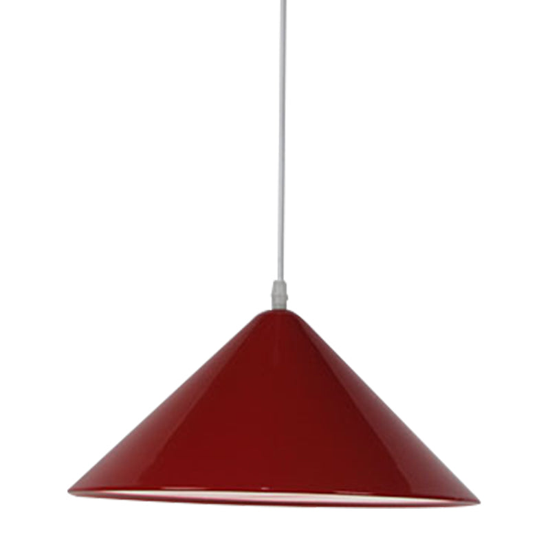 Taavita Cone Hanging Lamp Metal 1 Black/White/Red - Pendant Light for Dining Room, 12.5"/16.5" Wide