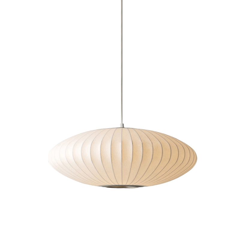 Modern Hanging Ceiling Light with Fabric Shade 1 Bright White Suspension Pendant