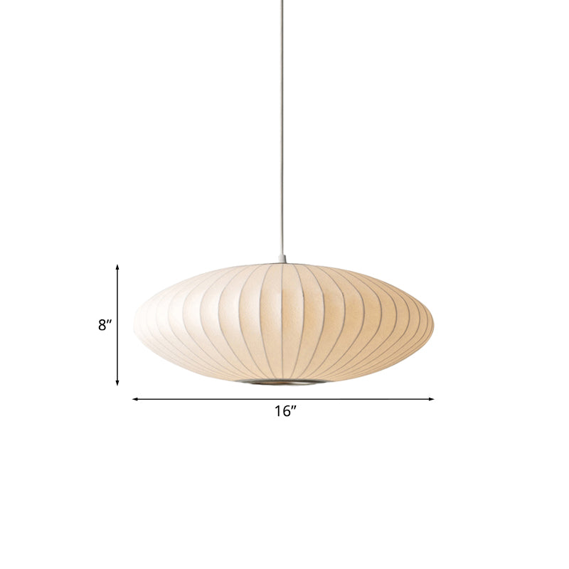 Modern Hanging Ceiling Light with Fabric Shade 1 Bright White Suspension Pendant