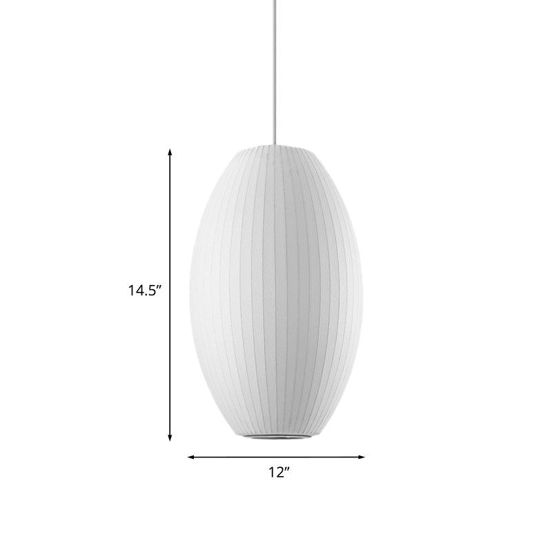 Taavita Pendant Modern Fabric, 1 Bright White Hanging Ceiling Light, 6.5"/12"/14" Wide