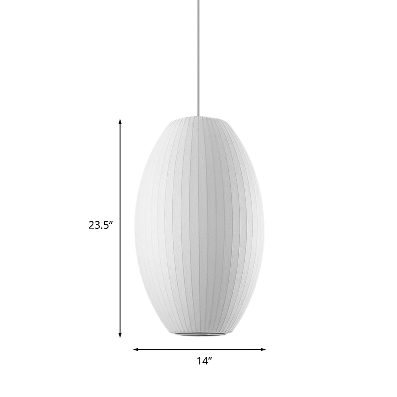 Taavita Pendant Modern Fabric, 1 Bright White Hanging Ceiling Light, 6.5"/12"/14" Wide