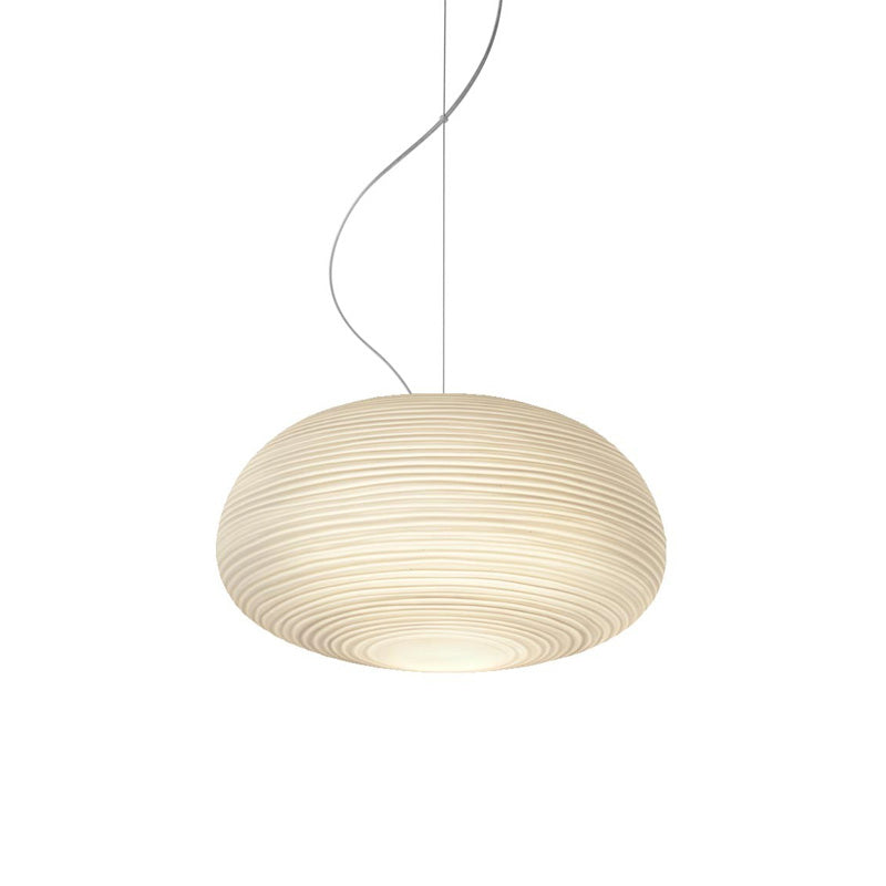 Taavita Pendant Ceiling Light made of Ribbed Glass 1 Bright White Hanging Light