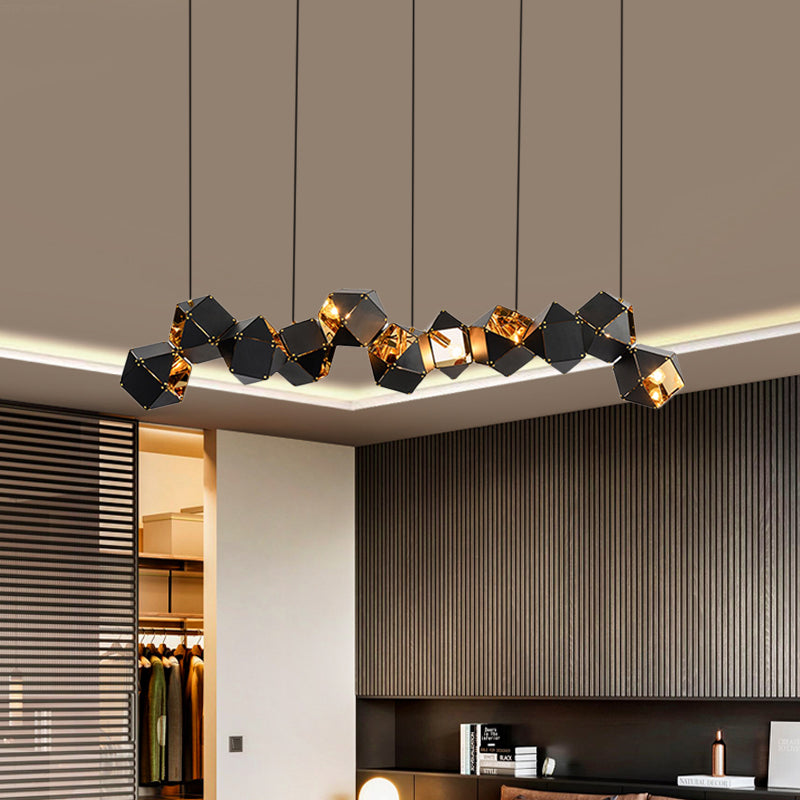 8/12 Heads of Modern Metal Chandeliers Bright, Diverse Black/White Dining Room Pendant Light by Taavita