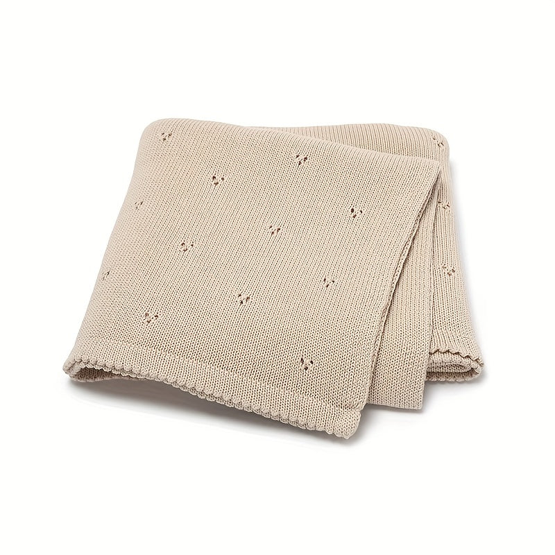 Taavita Knitted Blanket – Solid Color & Breathable – Perfect for Strollers & Gifts