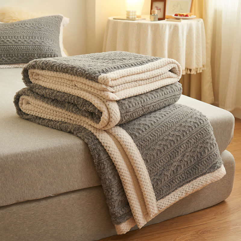 Taavita Double Jacquard Fleece Throw Blanket