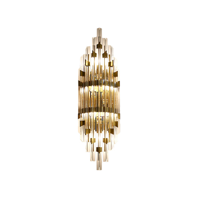 3-Light Wall Sconce Lamp Taavita Gold Crystal Rod Lighting Fixture for Living Room