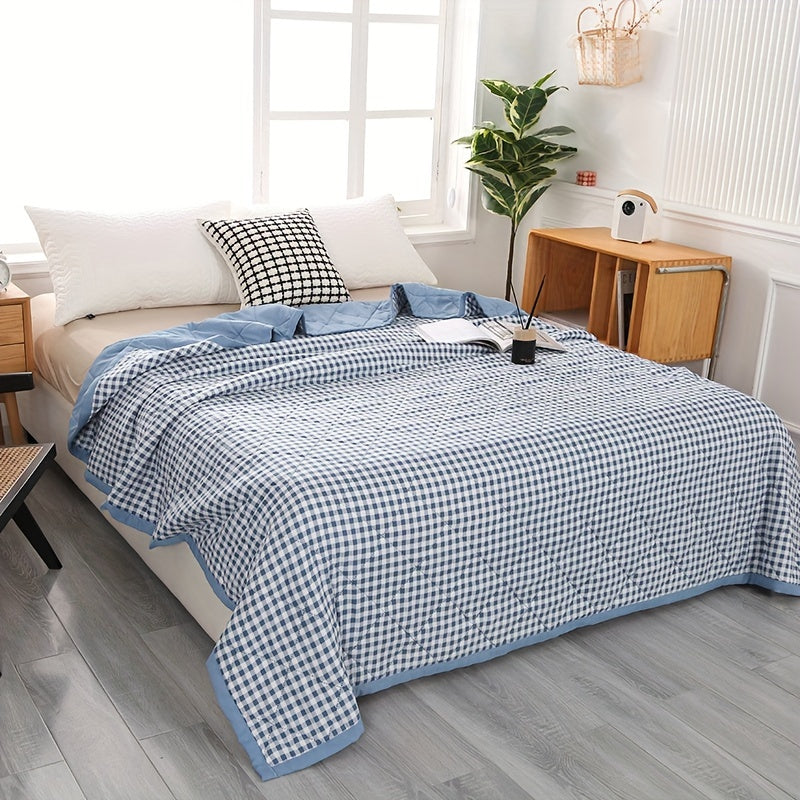 Taavita Preppy Style Checked Summer Blanket – Ideal for Air Conditioning & For All Seasons