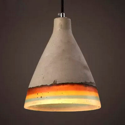 Dark Blue/Light Blue/Orange CONIC - Antique Style Cement Pendant, 1 Head Hanging Light for Taavita