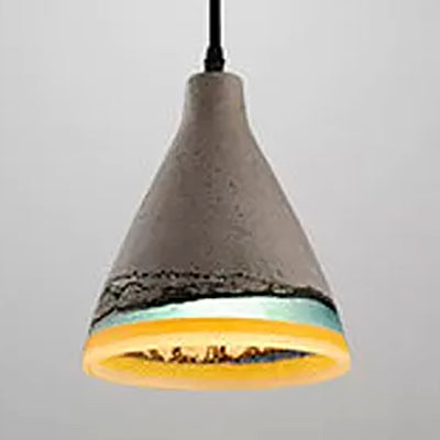 Dark Blue/Light Blue/Orange CONIC - Antique Style Cement Pendant, 1 Head Hanging Light for Taavita