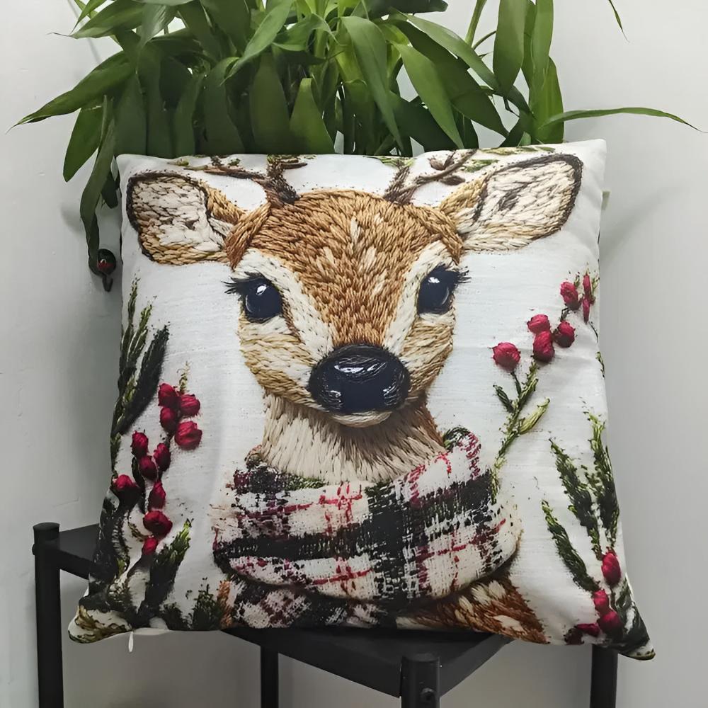 Taavita Christmas Reindeer Decorative Cushion Cover