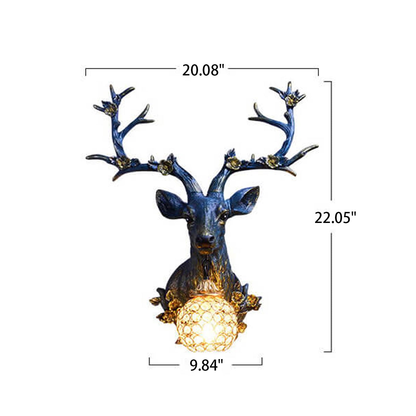 Taavita Creative Fortune Hirschkopf Resin 1-Light Wall Lamp