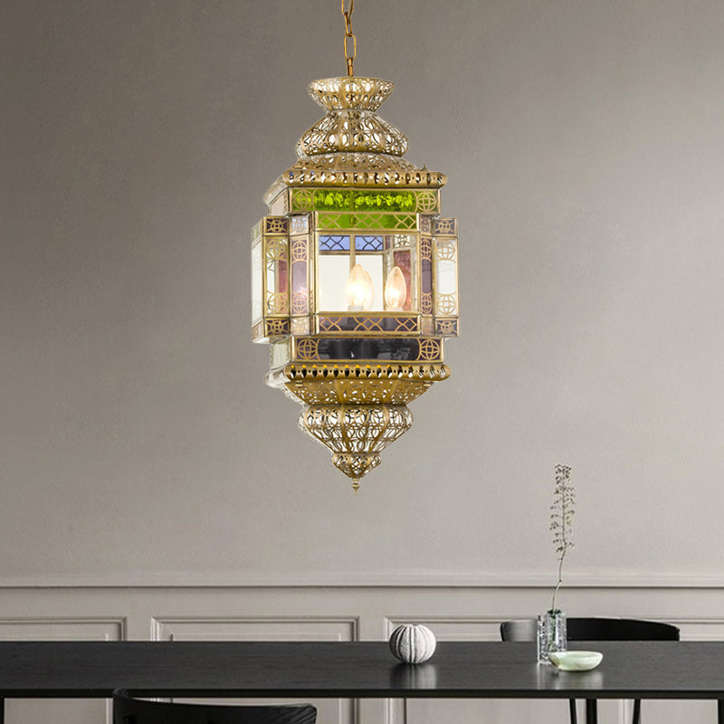 Taavita Arab Metal Restaurant Pendant Chandelier 3 Lights Brass Hanging Light Fixture